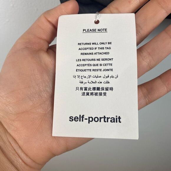 SELF-PORTRAIT DOUBLE MESH MINI DRESS WITH SIDE CUTOUT - Picture 12 of 14